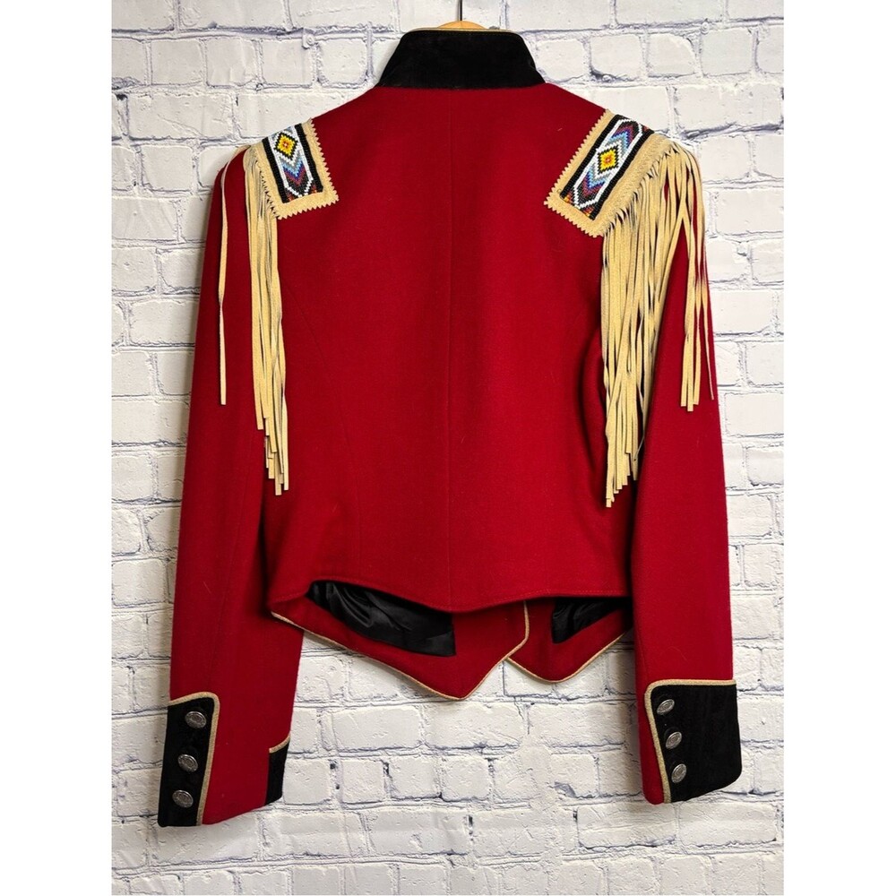 VINTAGE Phoenix USA Frontier Western Leather Fringe Ranch Marching Band Coat M - Picture 2 of 14